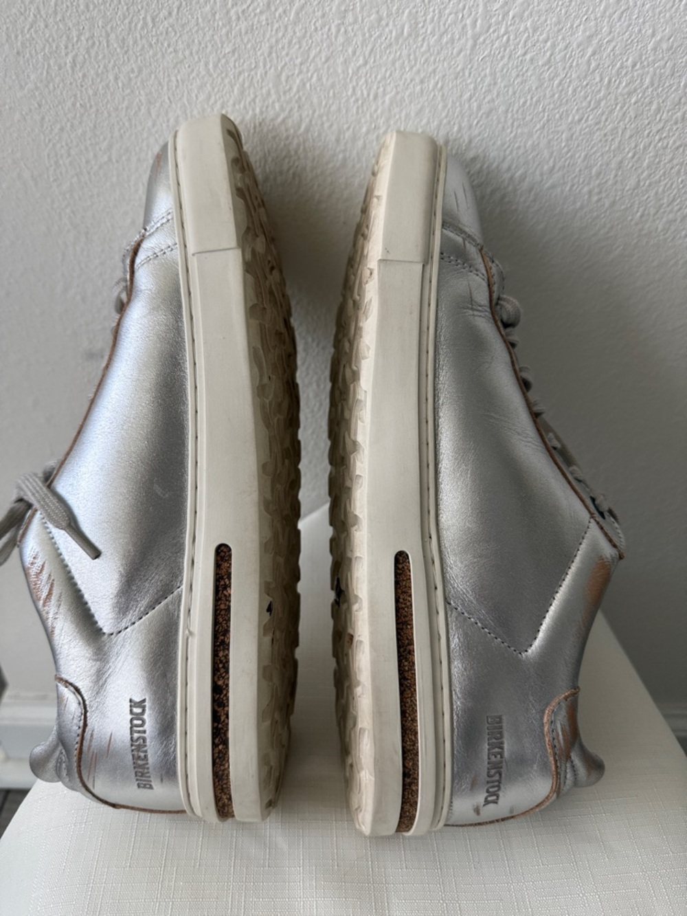 Birkenstock Metallic Silver Low-Top Sneakers size 8 - Picture 8 of 10